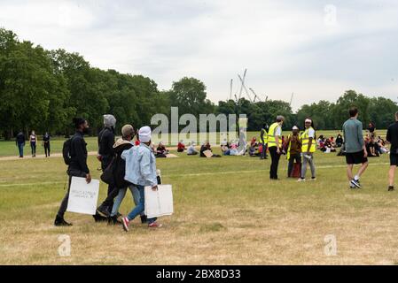 Black Lifes Matter hyde Park Demo Stockfoto