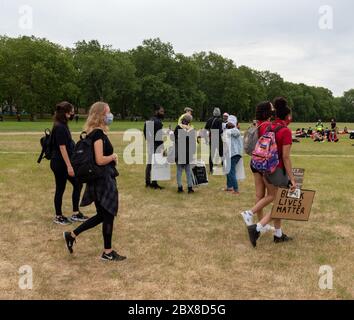 Black Lifes Matter hyde Park Demo Stockfoto