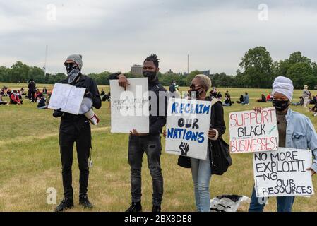 Black Lifes Matter hyde Park Demo Stockfoto