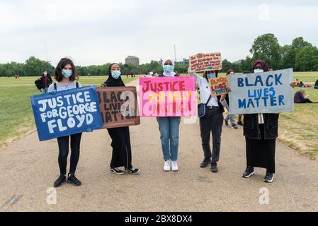Black Lifes Matter hyde Park Demo Stockfoto