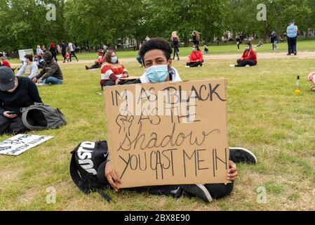 Black Lifes Matter hyde Park Demo Stockfoto