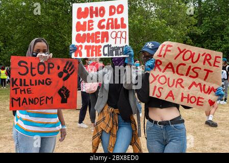 Black Lifes Matter hyde Park Demo Stockfoto