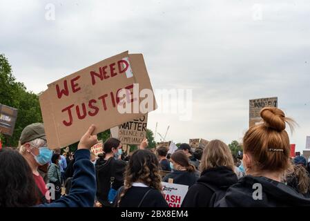 Black Lifes Matter hyde Park Demo Stockfoto