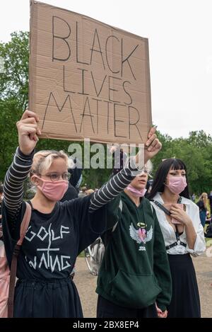 Black Lifes Matter hyde Park Demo Stockfoto