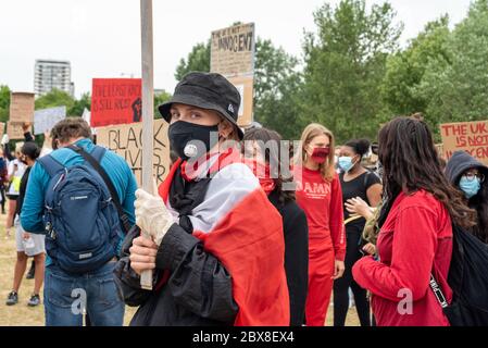 Black Lifes Matter hyde Park Demo Stockfoto