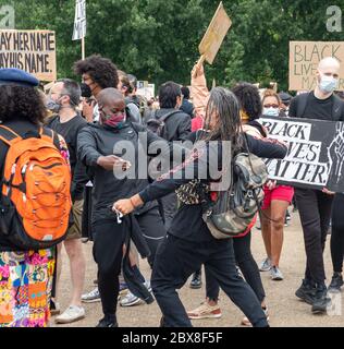 Black Lifes Matter hyde Park Demo Stockfoto