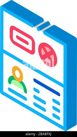 Vektorgrafik für isometrisches Symbol für Passabweiserezeichen Stock Vektor