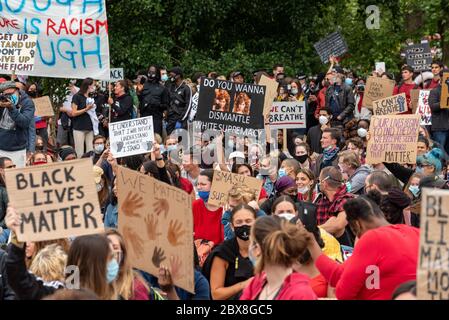 Black Lifes Matter hyde Park Demo Stockfoto