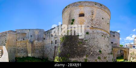 Burg von Otranto. Das imposante Schloss in der süditalienischen Stadt Otranto. Apulien. Italien Stockfoto