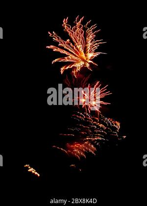 Licht Malerei durch Feuerwerk in der Nacht fallas Feiertage Ereignis Stockfoto