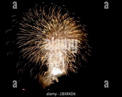 Licht Malerei durch Feuerwerk in der Nacht fallas Feiertage Ereignis Stockfoto