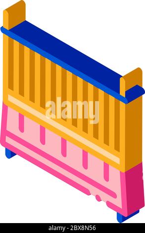Kinderbett Kinderbett Kinderbett isometrische Symbol Vektor-Illustration Stock Vektor