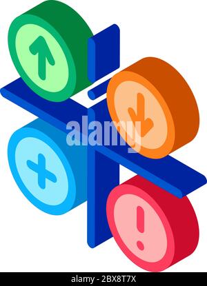 SWOT-Analyse isometrische Symbolvektordarstellung Stock Vektor