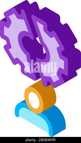 Isometrische Vektorgrafik für gebrochene Zahnradmenschen Stock Vektor