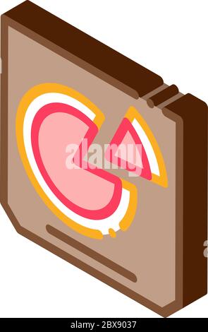 Pizza Box isometrische Symbol Vektor-Illustration Stock Vektor