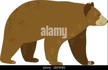 Bär. Abbildung flacher Vektorgrafiken. Einfache Silhouetten, Punktstruktur. Isoliert auf weiß Stock Vektor