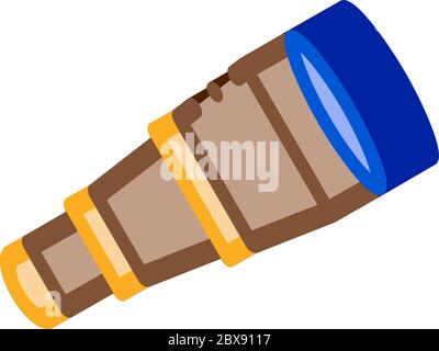 Pirate Spyglass isometrische Symbol Vektor-Illustration Stock Vektor