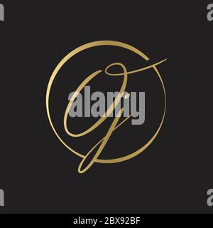 Initial Simple Letter OJ Logo Design Vektor-Vorlage. Abstraktes Minimal OJ Letter Logo Design Stock Vektor