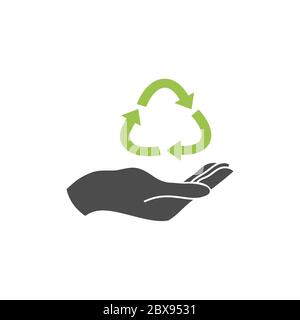 Recyceln Sie flache Vektor-Symbole flache Vektor-Symbol isoliert auf weißem Hintergrund. Stock Vektor