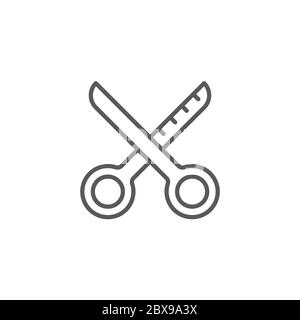 Friseur-Shop Ausrüstung Vektor Symbol Symbol Werkzeuge isoliert auf weißem Hintergrund Stock Vektor