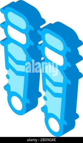 Spielausrüstung isometrische Symbol Vektor-Illustration Stock Vektor