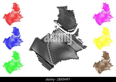Nijmegen City (Königreich der Niederlande, Gelderland, Holland) Karte Vektor-Illustration, Skizze Stadt Nijmegen Karte Stock Vektor