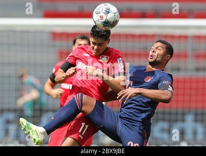 Leverkusen, 6. Juni 2020, Serge GNABRY, FCB 22 gegen Nadiem AMIRI, Lev 7 beim 1.Bundesliga-Spiel BAYER 04 LEVERKUSEN - FC BAYERN MÜNCHEN in der Saison 2019/2020:00 Spieltag 30. © Peter Schatz / Alamy Live News / Ralf Ibing/Firo/Pool - DFL-BESTIMMUNGEN VERBIETEN DIE VERWENDUNG VON FOTOS als BILDSEQUENZEN und/oder QUASI-VIDEO - Nationale und internationale Nachrichtenagenturen NUR zur redaktionellen Verwendung Quelle: Peter Schatz/Alamy Live News Stockfoto