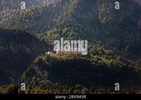 Schloss Neuschwanstein (New Swanstone Schloss - Schloss Neuschwanstein XIX Jahrhundert), Sehenswürdigkeiten in den Bayerischen Alpen, Deutschland. Europa Stockfoto