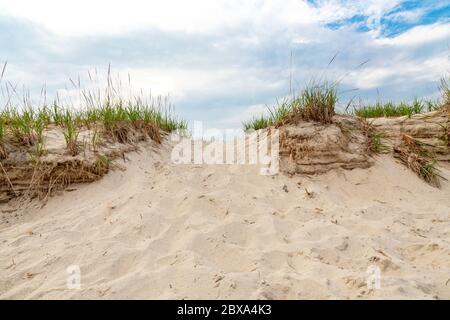 Pfad durch die Dünen am Cooper's Beach, Southampton, NY Stockfoto