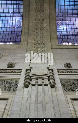 Milano Centrale Bahnhof Details in Mailand, Italien Stockfoto