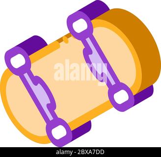Skate mit Rädern isometrische Symbol Vektor-Illustration Stock Vektor
