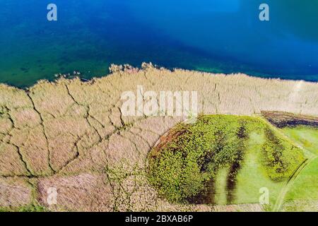 Naturschutzgebiet Pian di Spagna (IT) - Luftaufnahme Stockfoto
