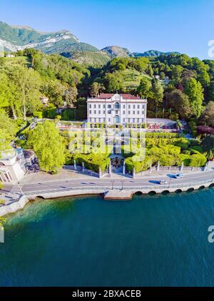 Villa Carlotta - Comer See (IT) - Tremezzina - Luftaufnahme der Villa und des Parks Stockfoto