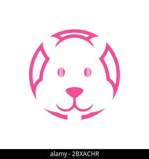 Niedlichen rosa Hamster Symbol Symbol Vektor Stock Vektor