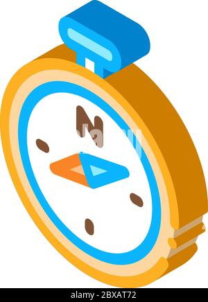 Darstellung des isometrischen Symbolvektors des Kompasses Stock Vektor