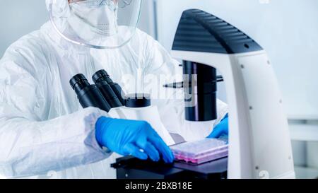 Forschungswissenschaftler für Coronavirus-Impfstoffe in PSA Stockfoto