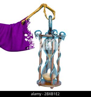 Engel des Todes in der Zeit ist aus, 3d-Illustration Stockfoto