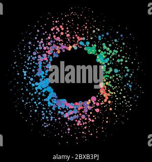 Halbton gepunkteter Hintergrund. Vektormuster für Halbtoneffekt. Kreise Punkte auf weißem Hintergrund isoliert. Stockfoto