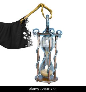 Engel des Todes in der Zeit ist aus, 3d-Illustration Stockfoto