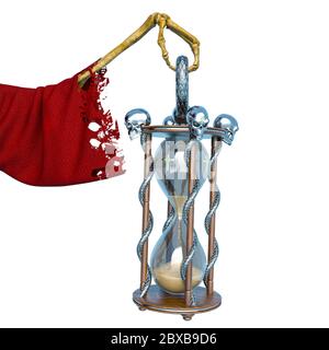 Engel des Todes in der Zeit ist aus, 3d-Illustration Stockfoto