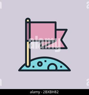 Mission. Digitales Marketing Konzept Illustration, flaches Design linear Stil Banner. Verwendung für E-Mail-Newsletter, Header, Blog-Beiträge, Print und mehr. Stock Vektor