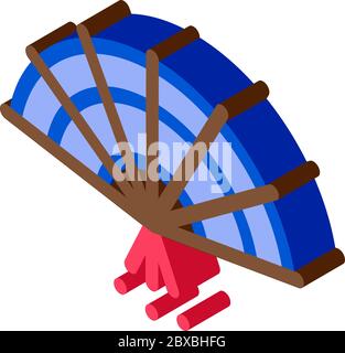 Südkorea Fan isometrische Symbol Vektor-Illustration Stock Vektor