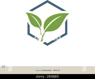 Grüne Blätter Vektor Logo Vorlage Illustration Design. Vektor EPS 10. Stock Vektor