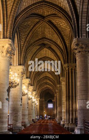 Die erstaunliche Architektur in Notre Dame ist sehr beeindruckend. Stockfoto