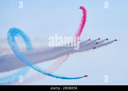 Rote Pfeile bei Sidmouth 25Aug2017 Stockfoto