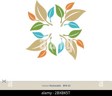 Grüne Blätter Vektor Logo Vorlage Illustration Design. Vektor EPS 10. Stock Vektor
