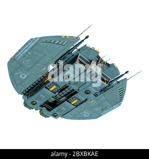 Raumschiff . Dieses Alien-Flugzeug ist sehr nützlich für alle Ihre Raum Grafik-Design-Kreationen, 3d-Illustration Stockfoto