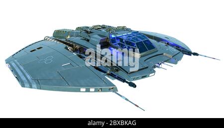Raumschiff . Dieses Alien-Flugzeug ist sehr nützlich für alle Ihre Raum Grafik-Design-Kreationen, 3d-Illustration Stockfoto