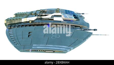 Raumschiff . Dieses Alien-Flugzeug ist sehr nützlich für alle Ihre Raum Grafik-Design-Kreationen, 3d-Illustration Stockfoto