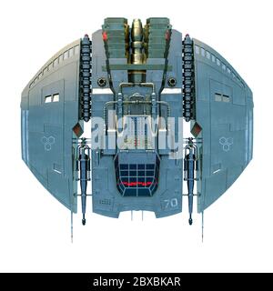 Raumschiff . Dieses Alien-Flugzeug ist sehr nützlich für alle Ihre Raum Grafik-Design-Kreationen, 3d-Illustration Stockfoto